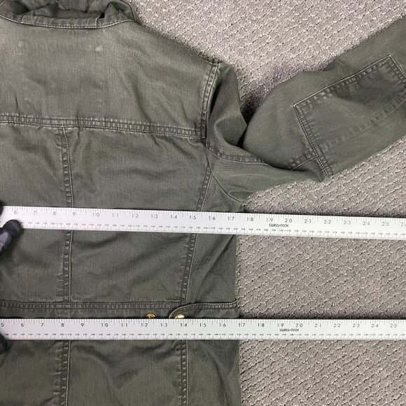 J. CREW Relaxed Boyfriend Field Jacket Women's XS Green Cotton Military Gorpcore - Picture 8 of 12